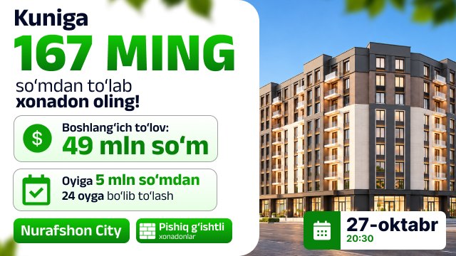 27-oktabr | Nurafshon City | Onlayn taqdimot