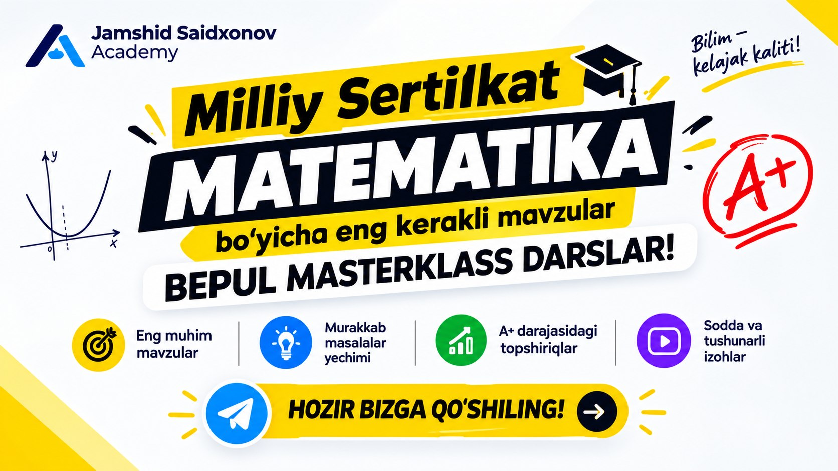 Matematika Milliy Sertifikat | Jamshid Saidxonov