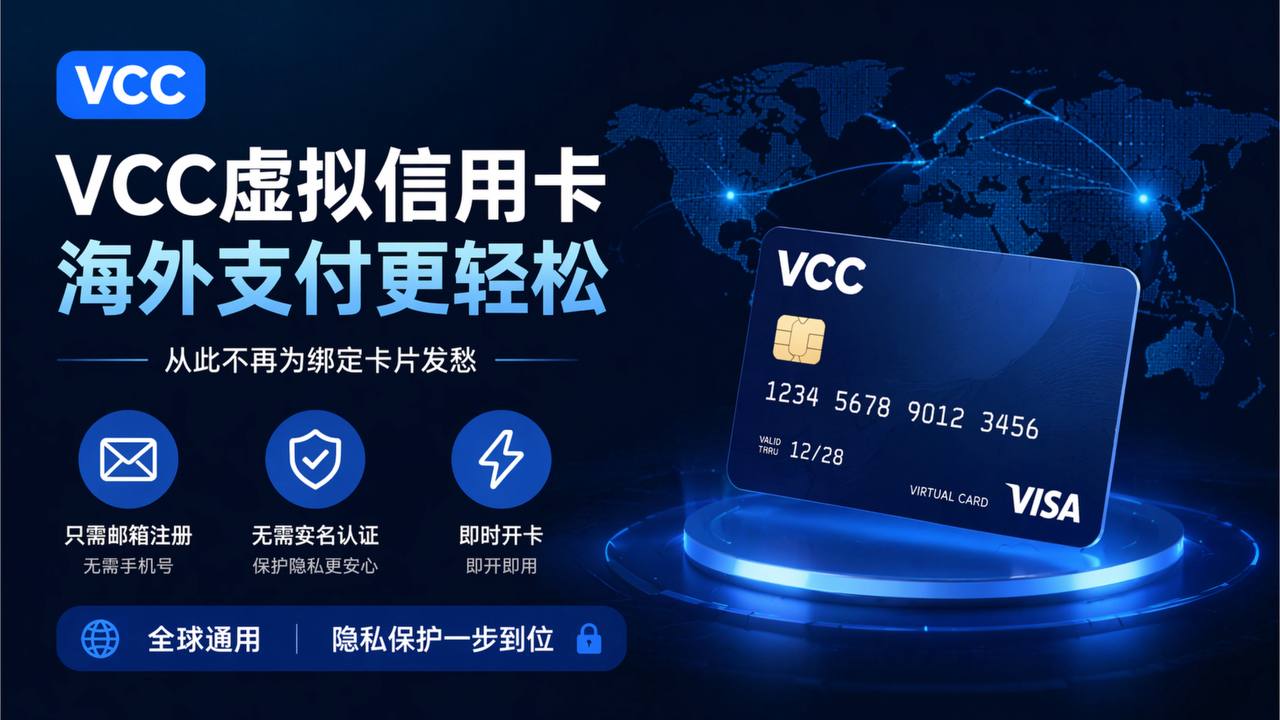 VCC Visa万事达虚拟信用卡|轻松付全球|跨境支付