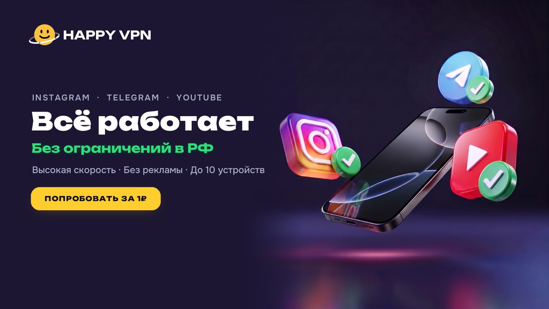 HappyVPN | Безлимитный VPN