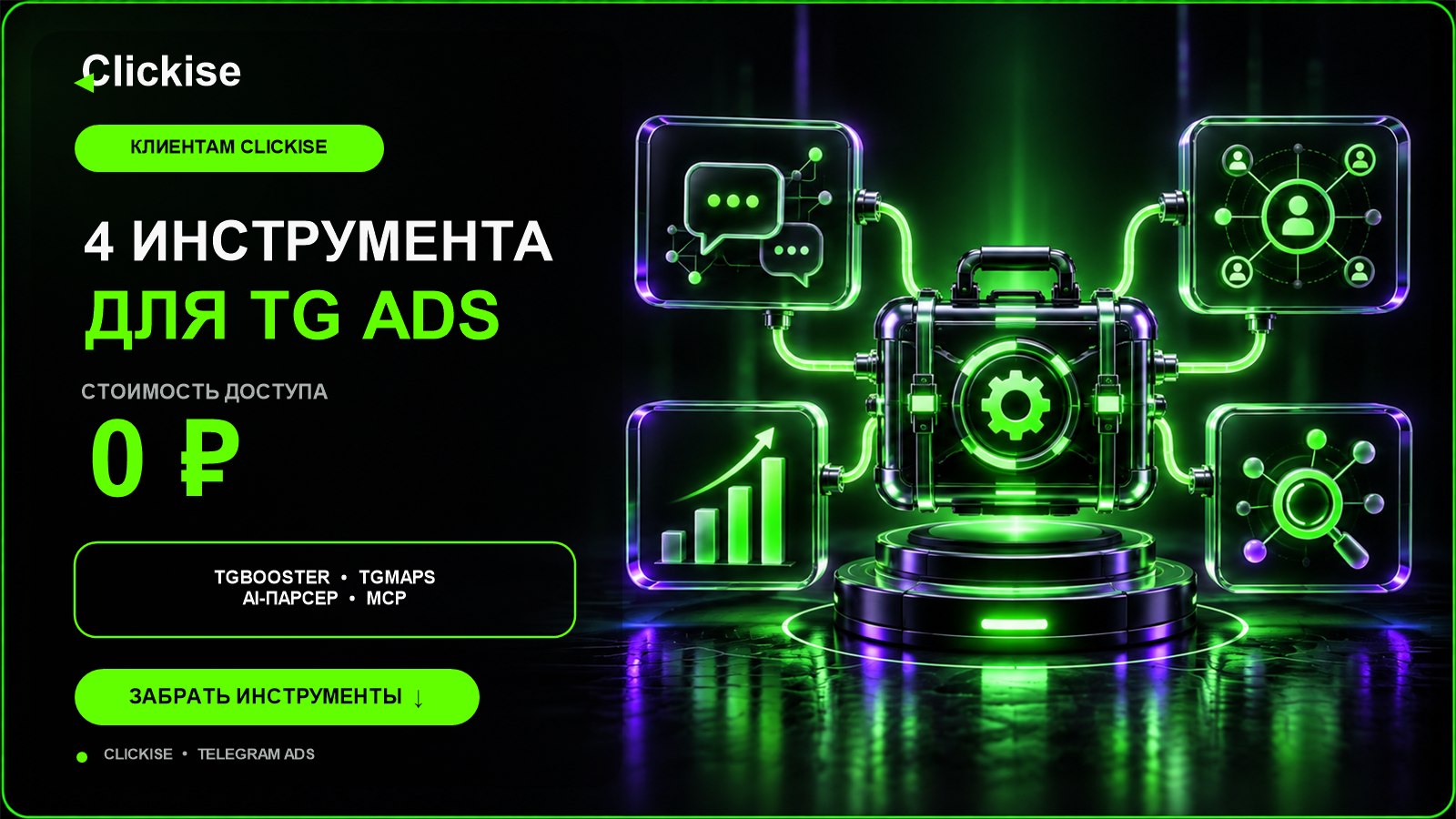 Clickise — говорим на языке Telegram Ads
