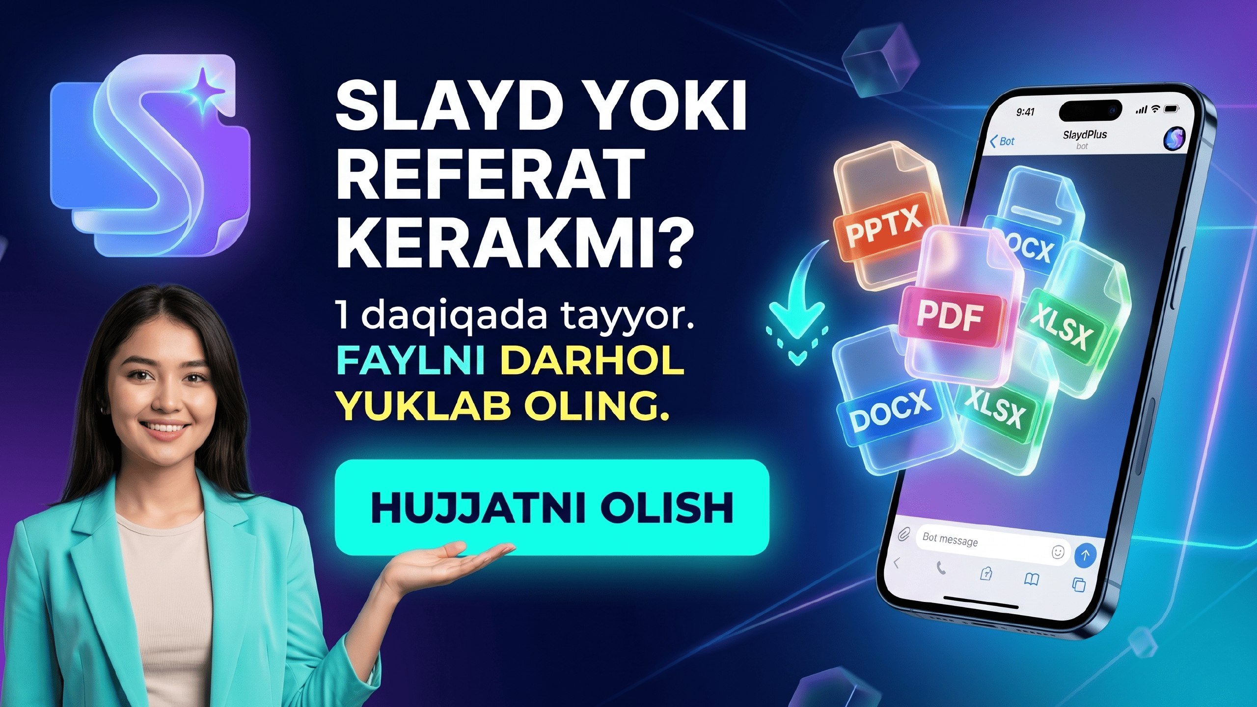 Slayd + | Taqdimot | Slide | Prezentatsiya | PPT Yaratish | PDF