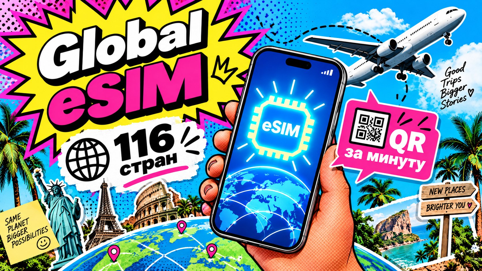🌐 eSIM Easy • Интернет для поездок