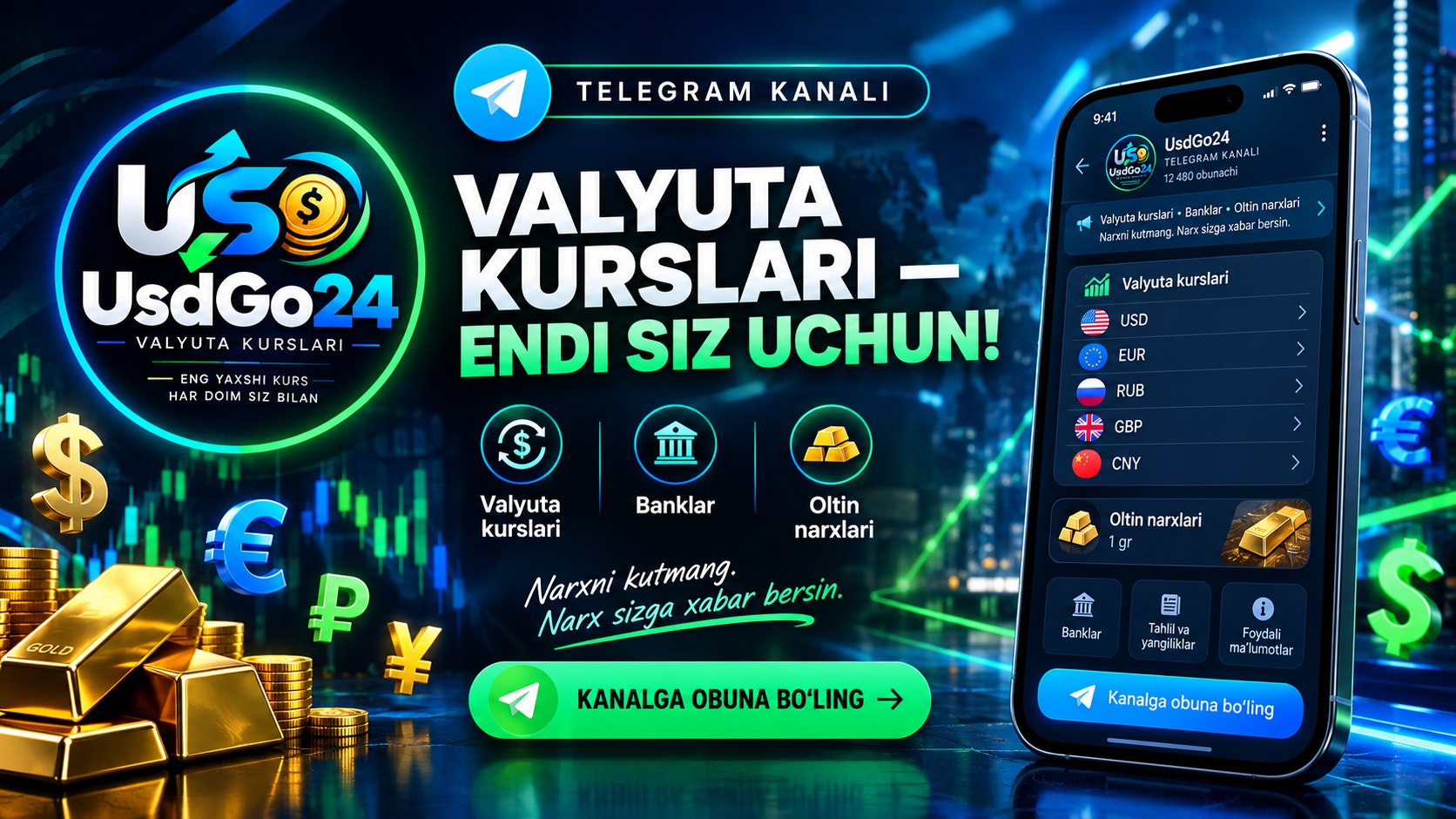 UsdGo24 — Valyuta kurslari