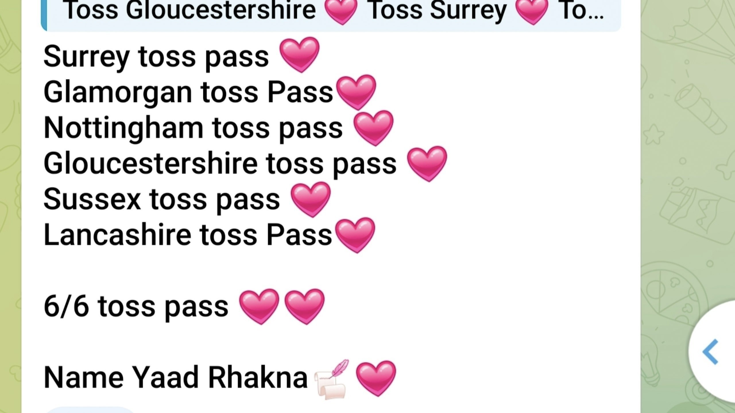 TOSS REPORT ™
