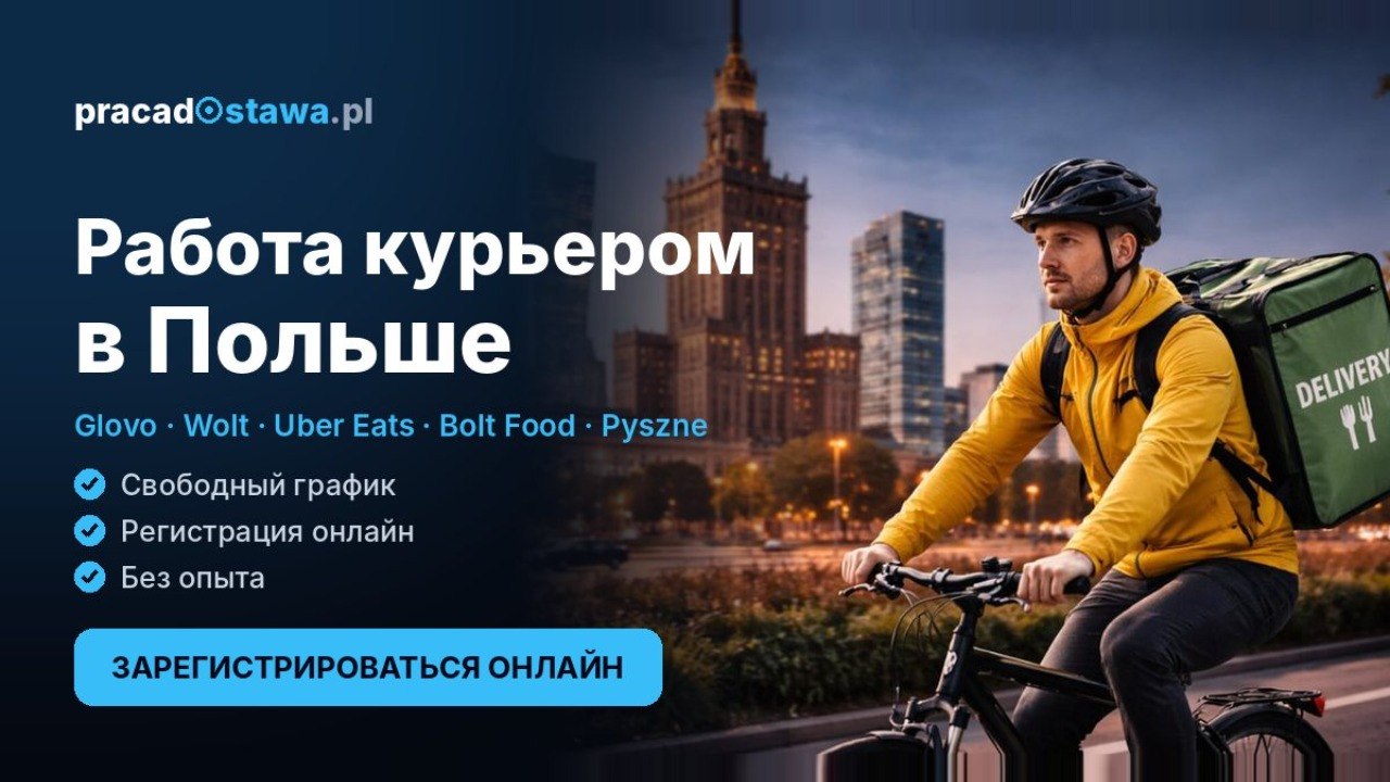 Pracadostawa - работа курьером доставки еды в Польше