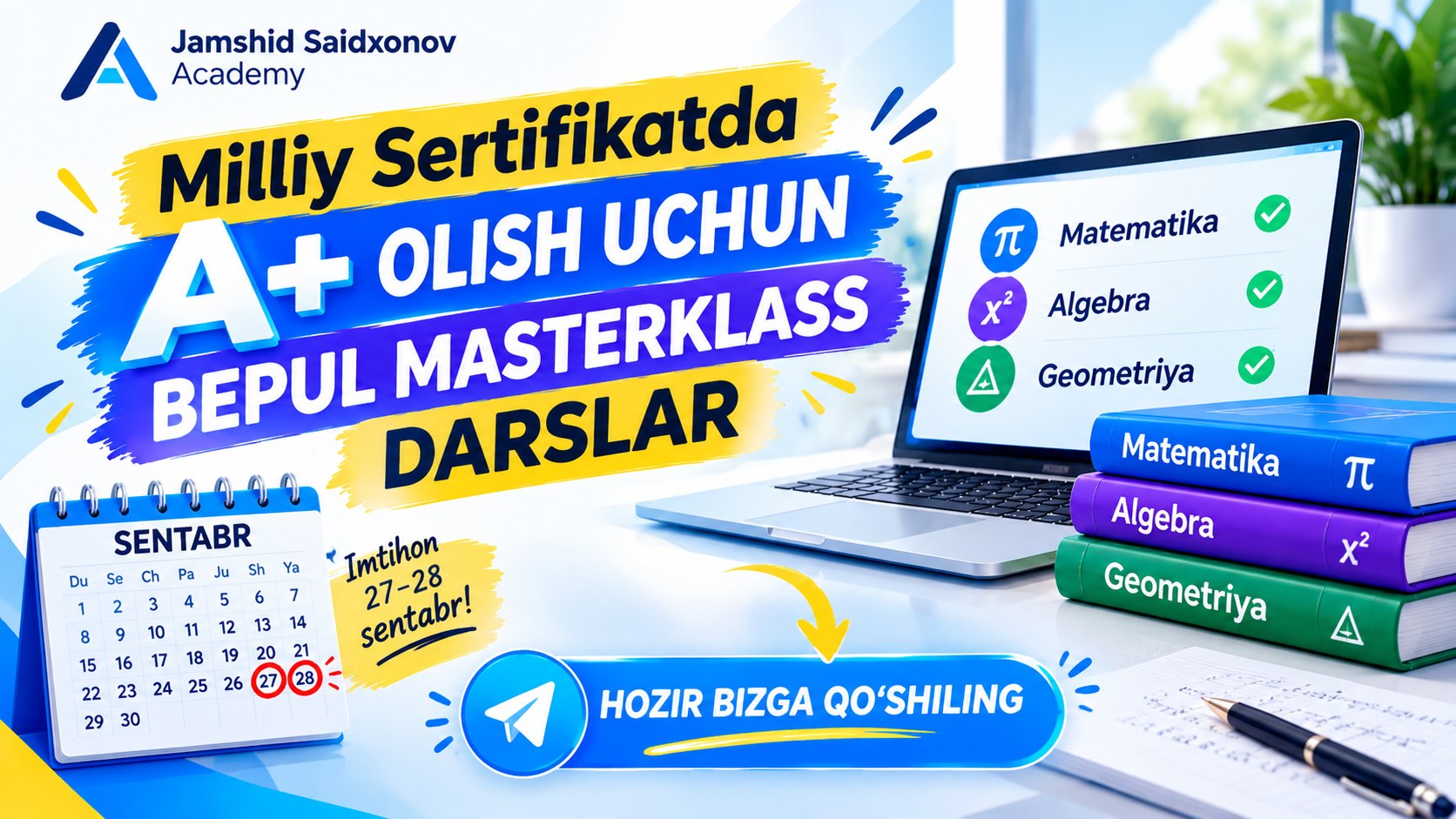 Matematika Milliy Sertifikat | Jamshid Saidxonov