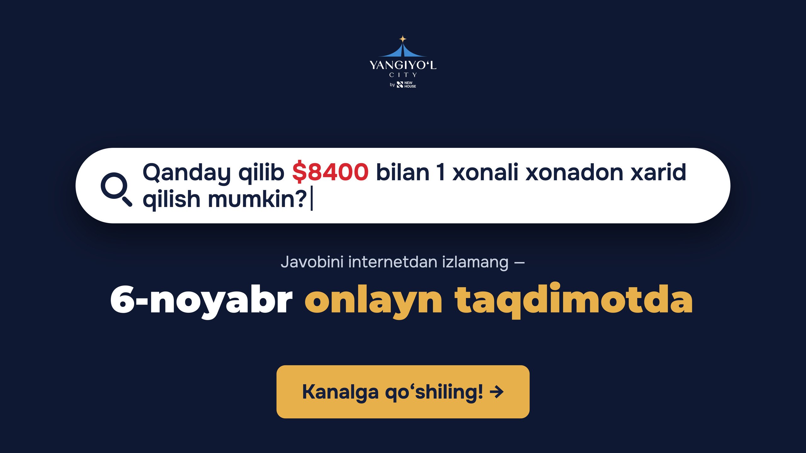 6-noyabr | Yangi Yo'l City Aksiyasi