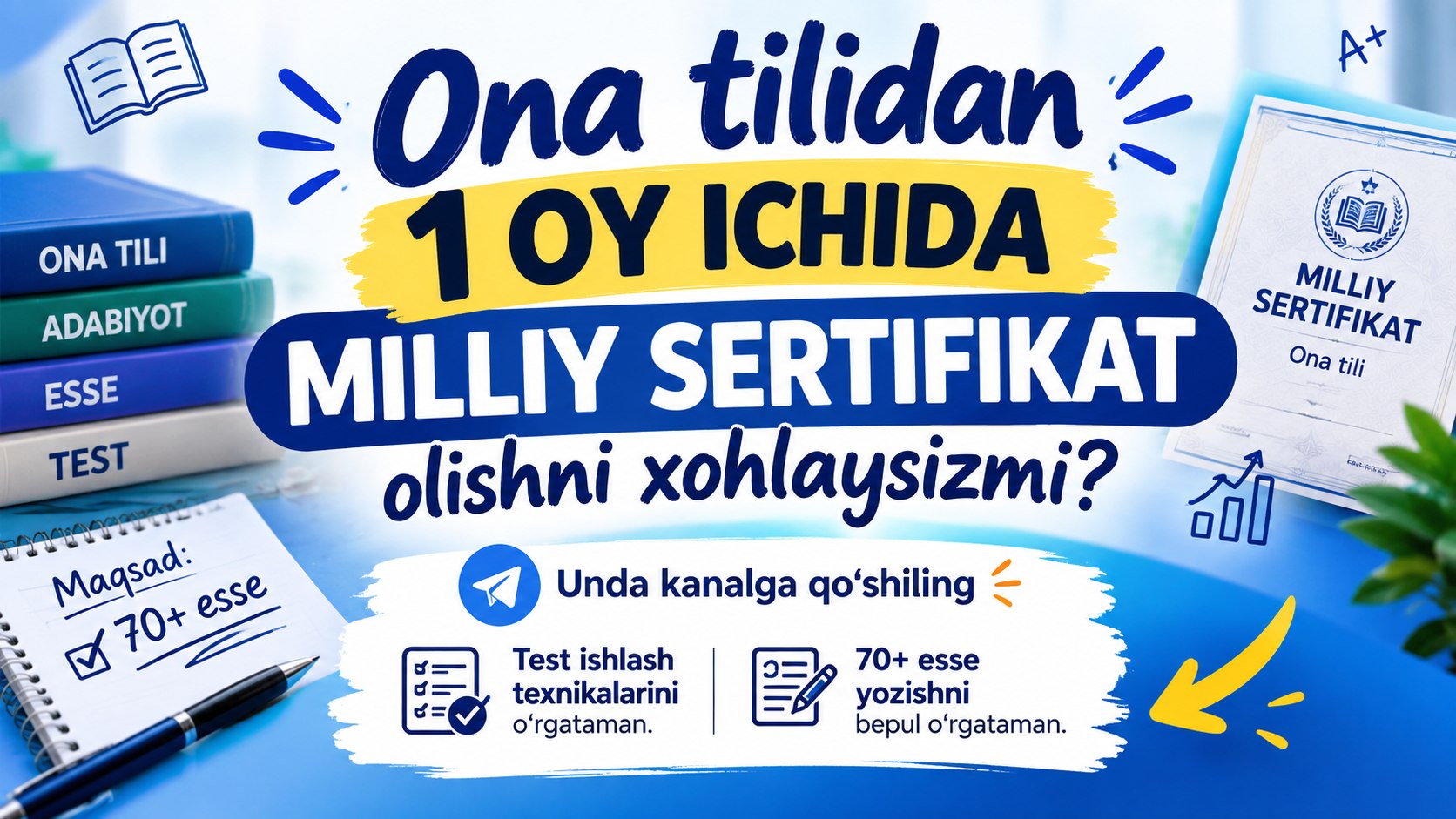 Iskandarova Ona tili Milliy Sertifikat