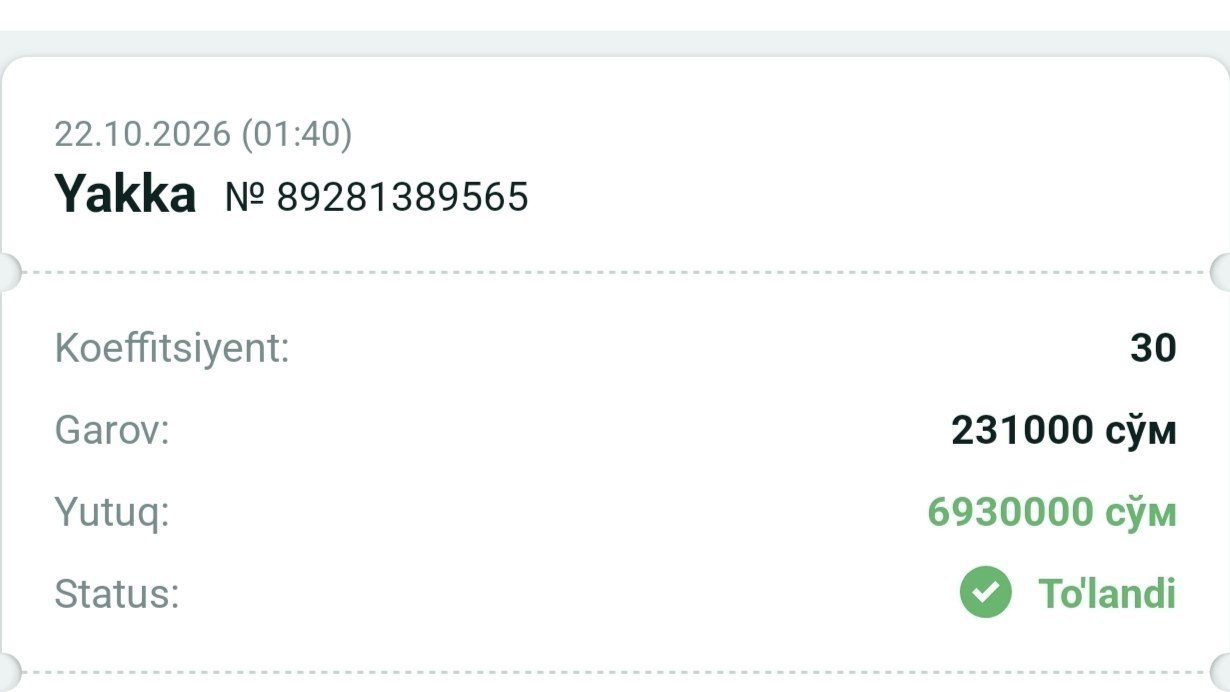 💰UzFora • BET🇺🇿