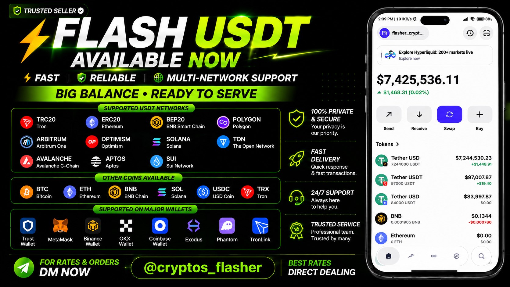 FLASH CRYPTO USDT BTC