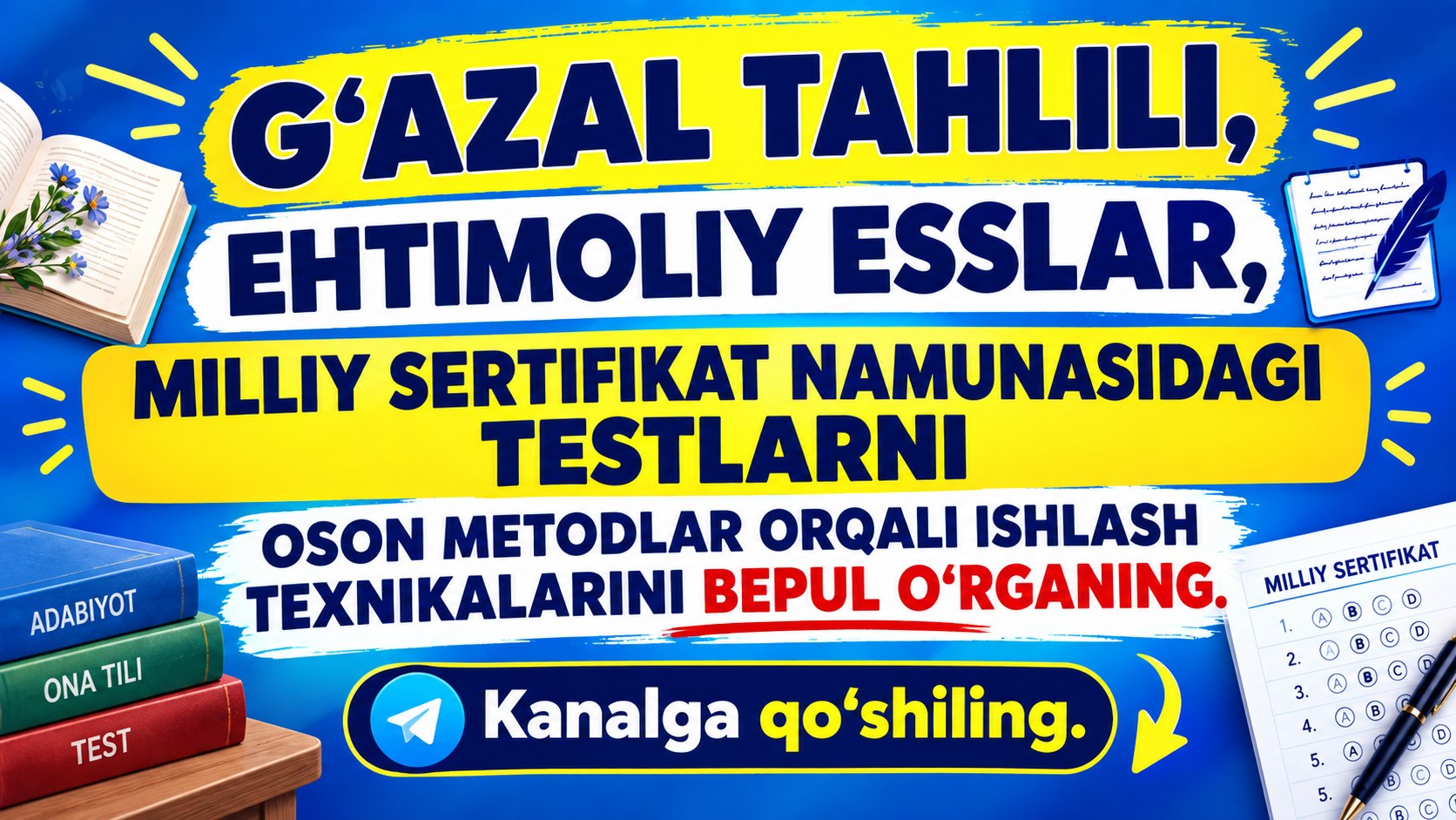 Iskandarova Ona tili Milliy Sertifikat