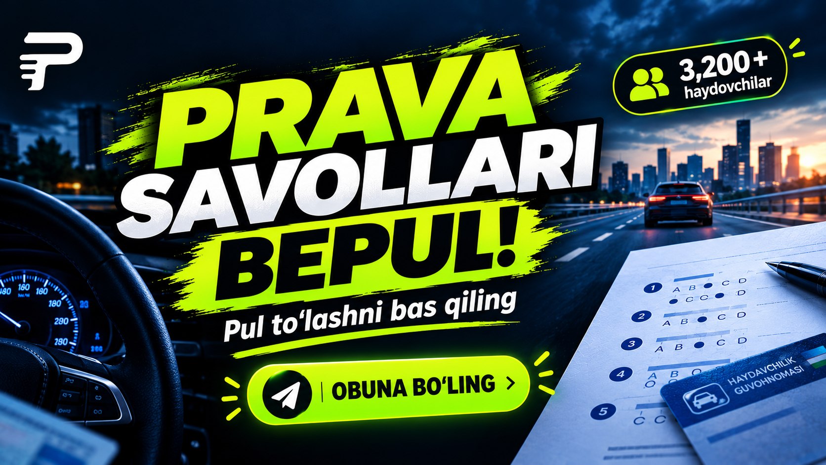 Ptest.uz kanal