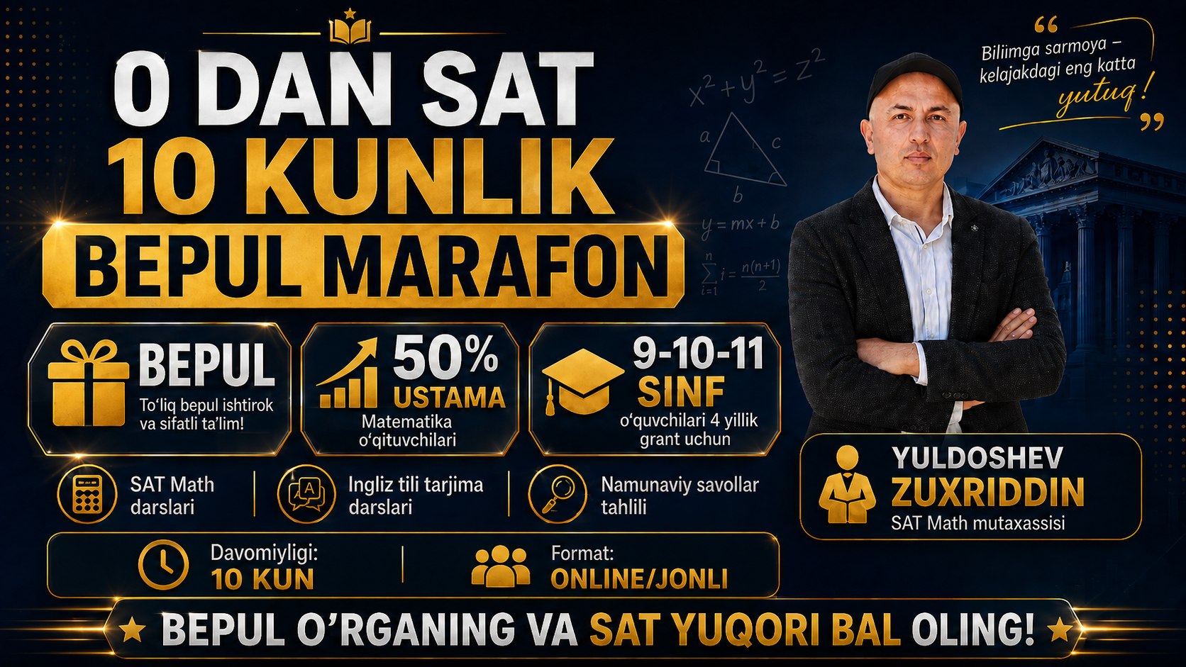 Matematika Sat | Zuxriddin Yuldoshev