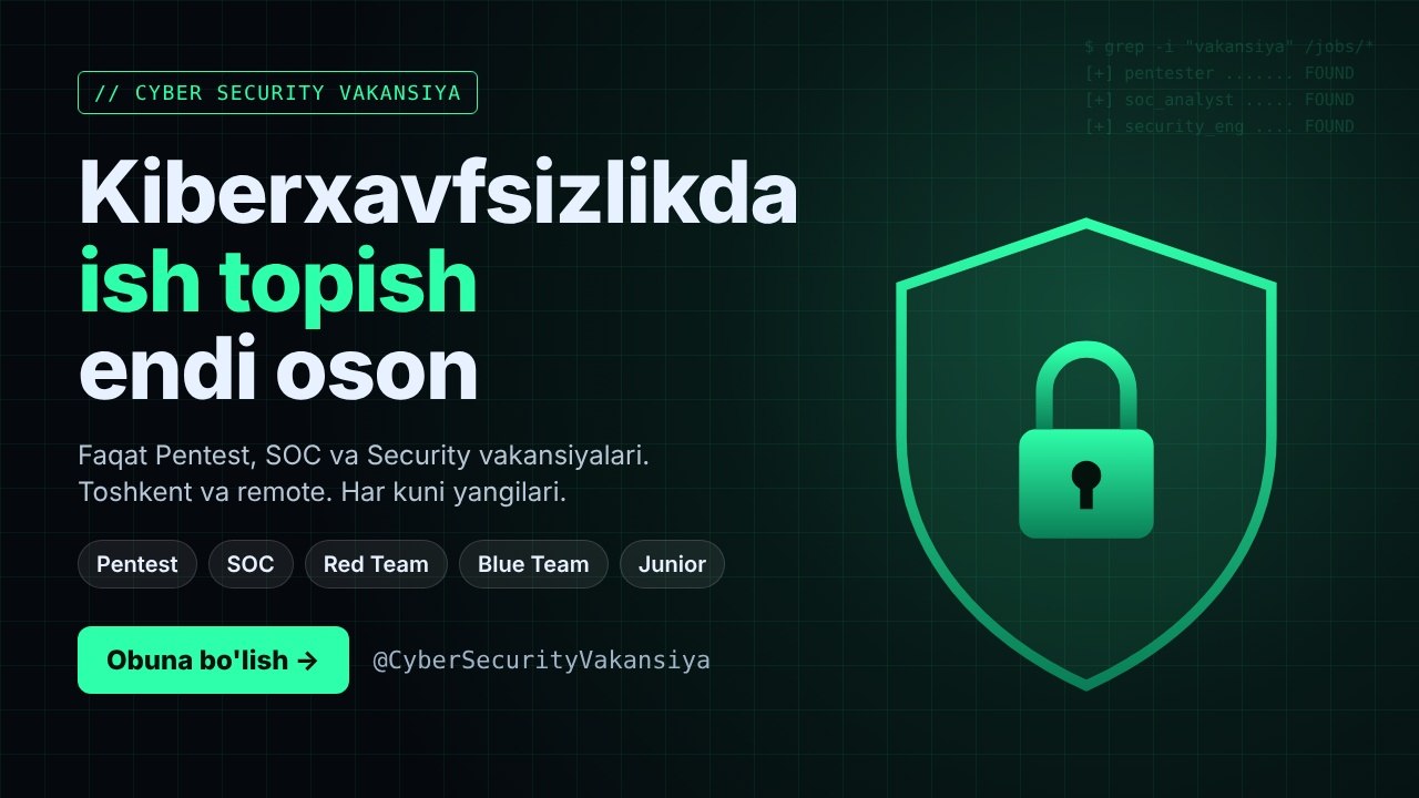 Cyber Security Vakansiya