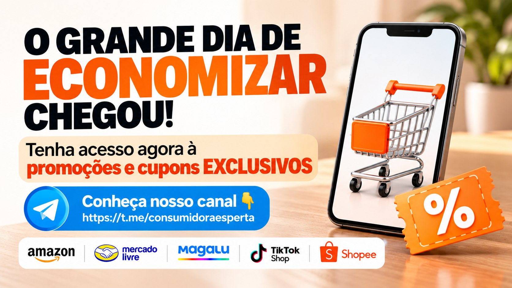 Cupons & Ofertas Shopee/Mercado Livre/Amazon/Magalu